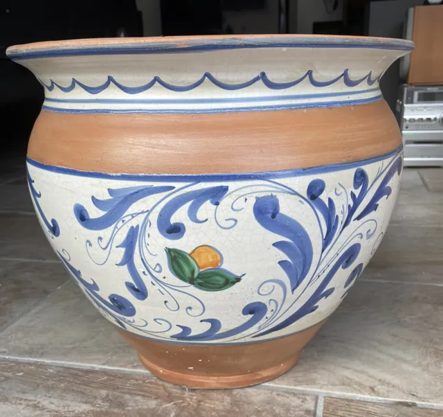 Porta Vaso In Ceramica Di Sicilia Dipinto A Mano