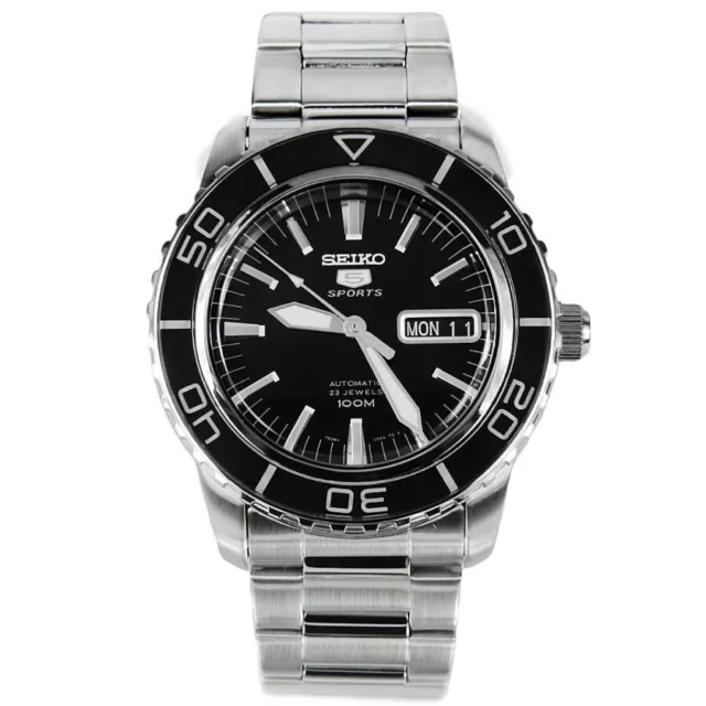 SEIKO 5 Sports SNZH55K1 7S36-04N0 Automatic Watch Fathoms Steel Black Mechanic