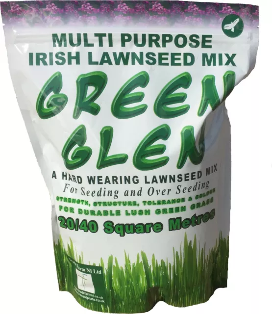 Grass Seed, Lawn Seed GREEN GLEN Seed Mix for fast growing hardy grass and lawns