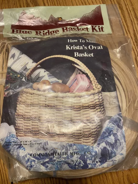 Kit de cesta Blue Ridge 1983 vintage cómo hacer cesta ovalada Kristas