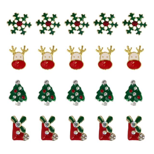 20 Pcs Wunderschöne Weihnachtliche Nagelverzierung Schmücken