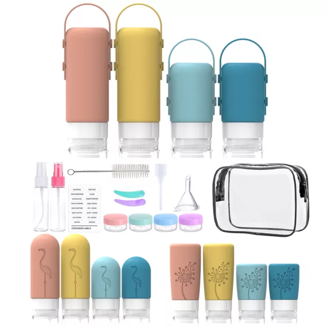 Travel Bottle Set  Empty Coloured Bottle Shampoo Shower Gel Refillable Container