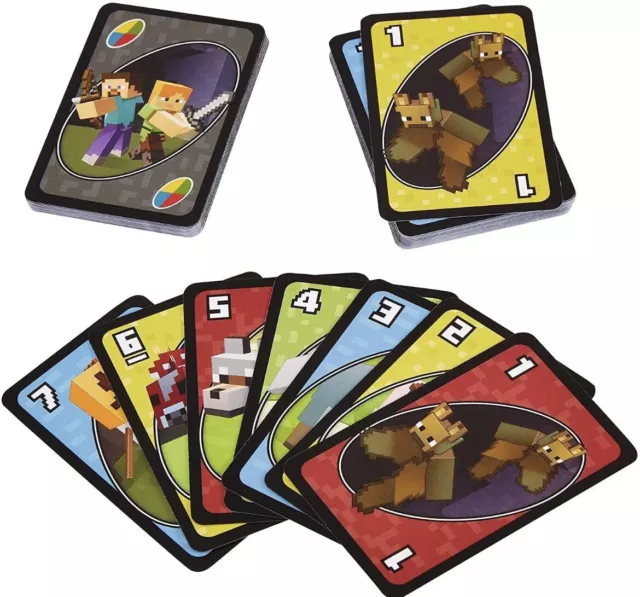 UNO MINECRAFT! Kartenspiel Mattel Games Familienspiel geeignet für 2-10 Spieler 2