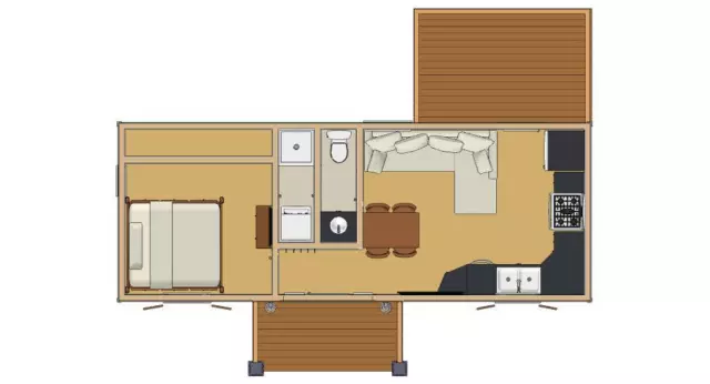 392sqft - 12'3"x32'a 1bedrm1bath-Tiny House design - ala cart