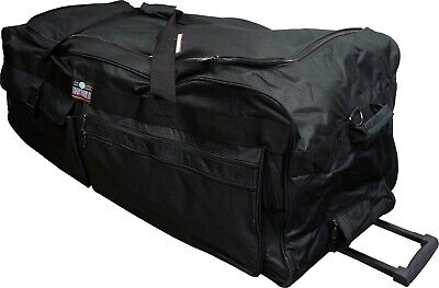 30" Polyester Rolling Duffel Bag Wheeled Luggage Travel Suitcase - Black