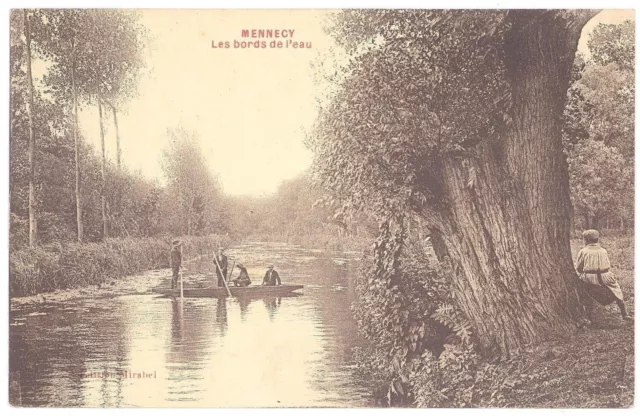 CPA 91 - MENNECY (Essonne) - Les Bords de l'eau (animée, barque)