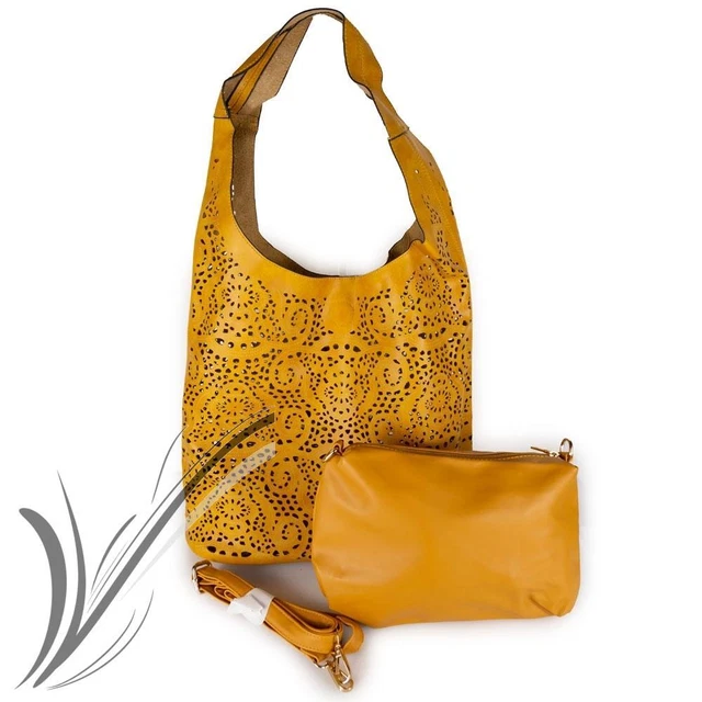 Borsa da donna in pelle a tracolla shopping grande