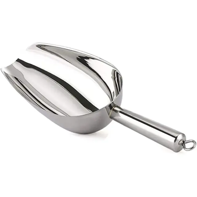 Stainless Steel Ice Scoop 8oz, 9.9 Inch Small Metal Food Scoops for Kitchen