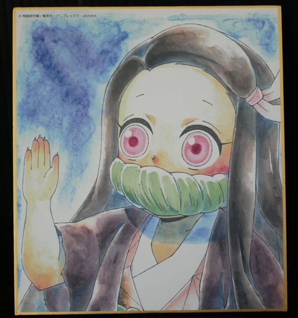 JAPON DEMON SLAYER Kimetsu no Yaiba Staff Fukusei Mini Shikishi
