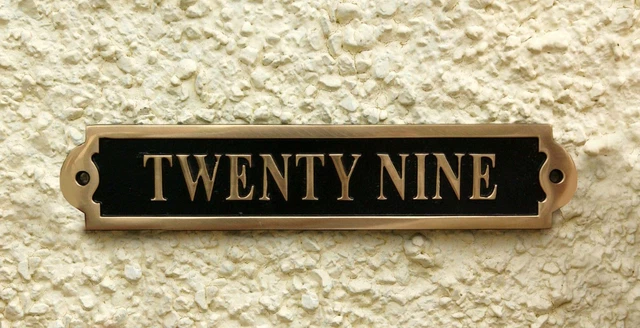 SOLID BRASS GATE Number House Signs - Numbers 1 To 40 Available £21.25 ...