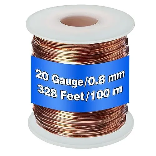 Bare Copper Wire, Annealed, 1lb Spool, 22 AWG, 0.0253 Diameter, 500'  Length (Pack of 1)
