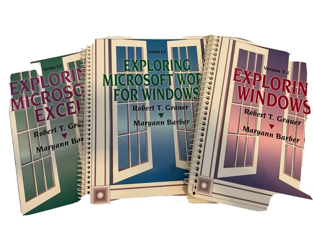 Microsoft Excel, Word and Windows 3.1 books used lot