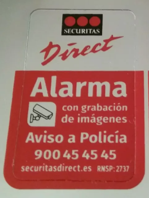 Pegatinas adhesivo disuasoria de alarma securitas en 28918 Leganés