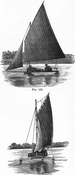 YACHTS. Ice Yachting. Building Yacht 1891 old antique vintage print picture