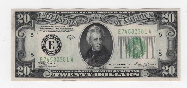 1934B 20 Twenty Dollar Richmond Uncirculated Very RARE