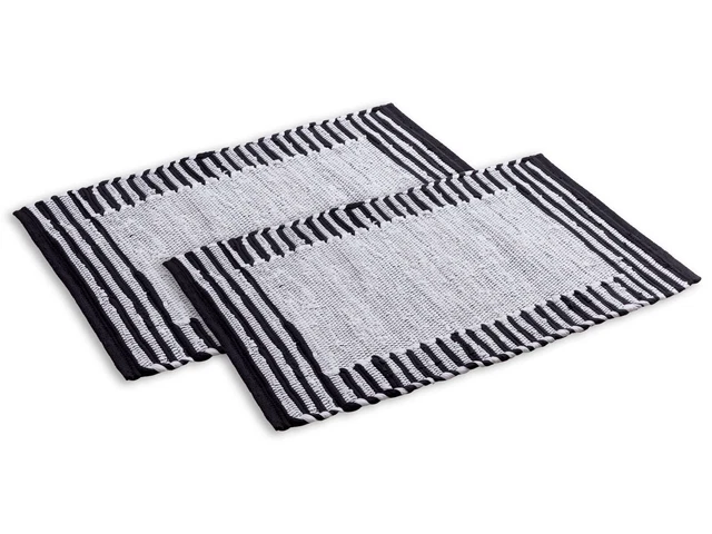 Badteppich Set 2 groß 100% Baumwolle Badematte Badvorleger Badezimmerteppich 3