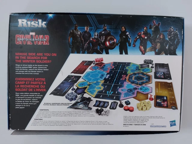 RISK CAPTAIN AMERICA Civil War Board Game Avengers Hasbro 2016 Marvel ...