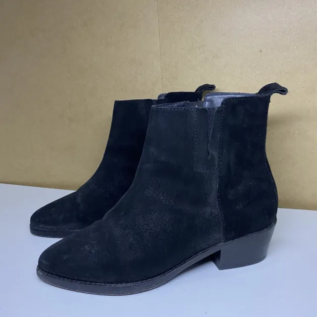 & Other Stories Black Chelsea Boots Size UK 7 EU 40 Suede Womens Ankle Shoes