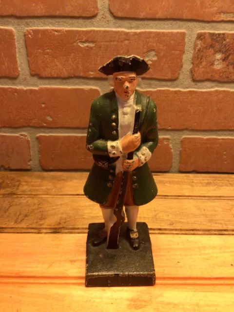 7" Heavy (almost 4 lbs.) Lead filled Revolutionay war Minute Man Soldier