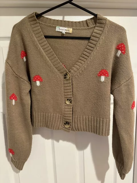 mushroom hazel moon cardigan sweater ladies Medium