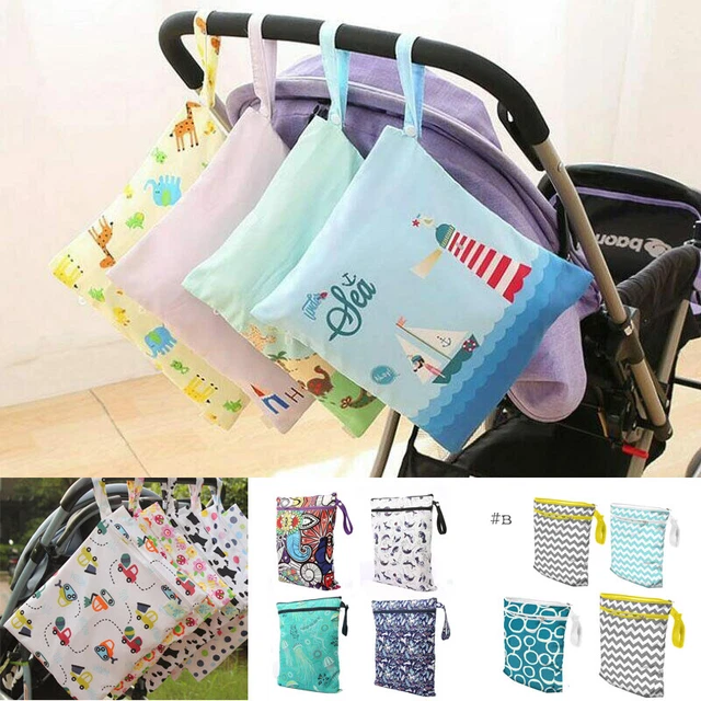 New Waterproof Zip Wet Dry Bag for Baby Infant Cloth Diaper Nappy Pouch Reusable