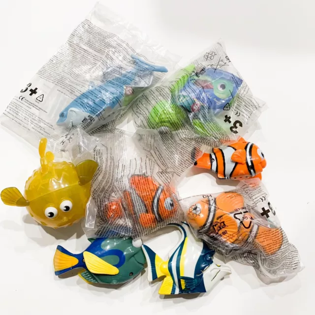 Disney/Pixar Finding Nemo McDonald's Happy Meal Bath Toys Set of 6 New Old Stock