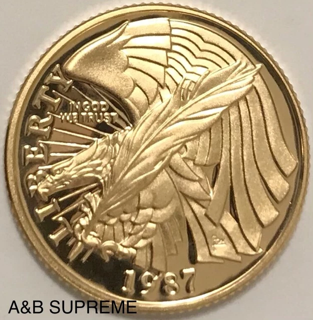 1987 W $5 Gold Coin Constitution Commemorative Superb Gem Ultra Cameo Proof