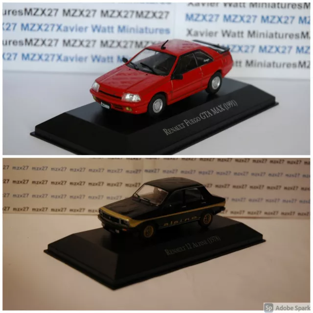 LOT 2 VOITURES RENAULT 12 ALPINE + RENAULT FUEGO GTA  SALVAT Argentine 1/43 ème