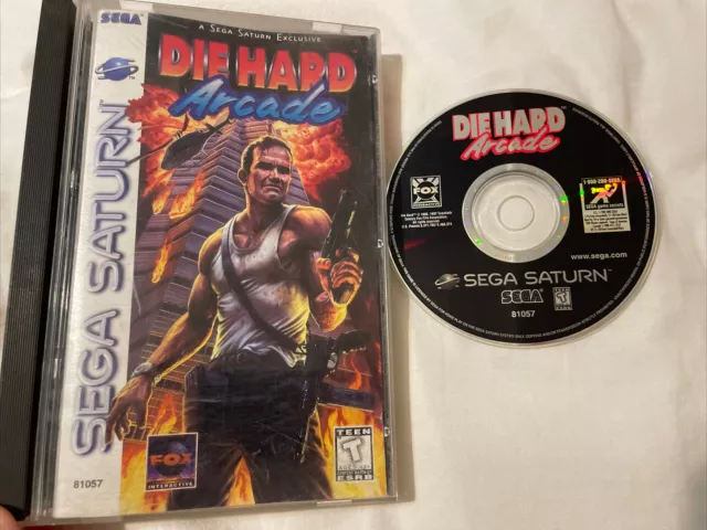 Die Hard Arcade Sega Saturn Complete W Registration Card, Authentic, Tested