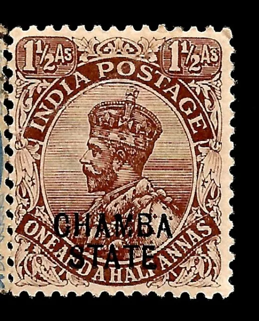 1923 King George V British India Chamba Overprint Mint Never Hinged Stamp SG 57