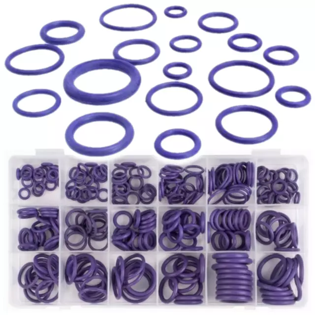 270pc Purple HNBR Rubber O-Ring Seal Set Car Air Conditioning A/C Repair