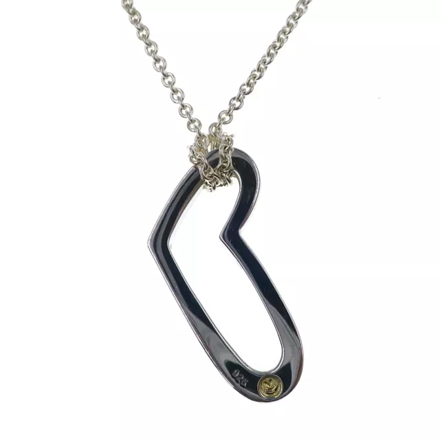 MOVADO Sterling Silver with 18k Accents Heart Necklace 16 inches Long MOVADO Sterling Silver with 18k Accents Heart Necklace 16 inches Long