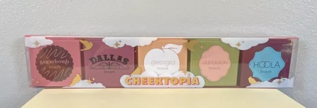 BENEFIT Cheektopia 5 mini abbronzanti e fascette set regalo del valore di £72. NUOVO CON SCATOLA AUTENTICO