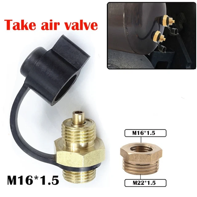 M16x1.5 Take Air de Valve Argent Métal Avec M22 À M16 Adaptateur for Neutre