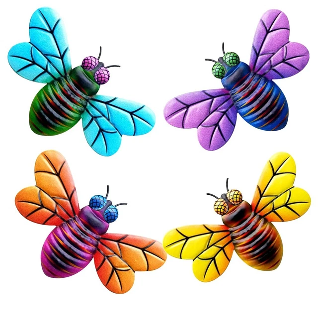 Bunte Metall Biene zum Aufhängen 19 5x13x1cm für die perfekte Dekoration