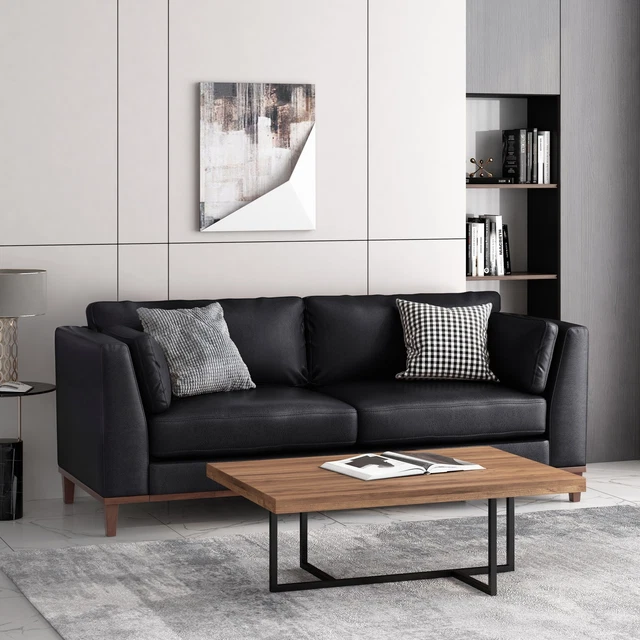 Warbler  Faux Leather 3 Seater Sofa by Christopher Knight Espresso/ Midnight Mod