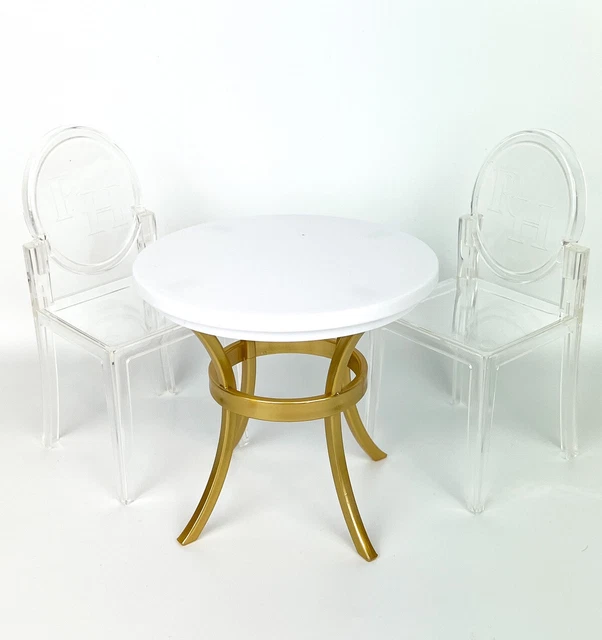 RAINBOW HIGH DOLL House Furniture Dining Table Chairs Clear 19.00