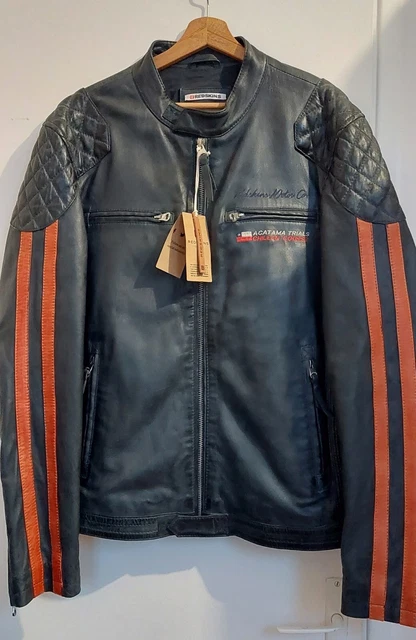 Veste En Cuir De Mouton Redskins - Taille M Pour Homme - Couleur Noir - Style Moto - Neuf Sans étiquettes