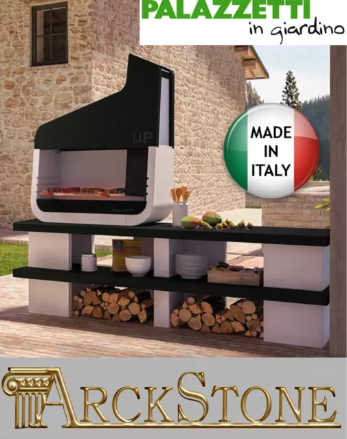 Palazzetti in Giardino UP con Portalegna 2 Supporti Barbecue Legna Kit Montaggio