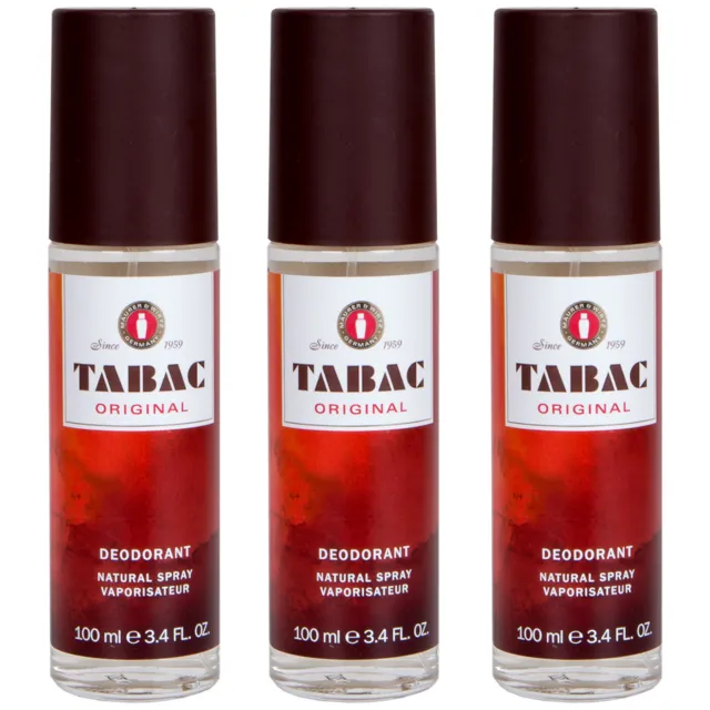 Tabac Original Naturel Déodorant Spray 3 x 100 ML pour Homme Mackenzie & Wirtz