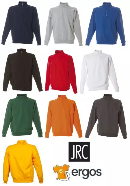 JRC Felpa PIACENZA Lavoro 100% Cotone Collo a Lupetto Mezza Zip Corta da Uomo
