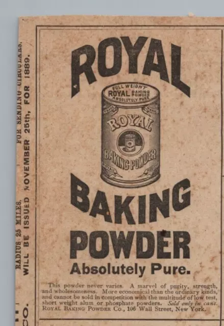 1880s Royal Baking Power New York 2.75x4.25 inch Victorian Advertisement