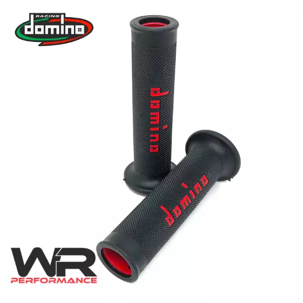 Domino Handlebar Grips Red/Black for Yamaha RD 350 LC RD350LC YPVS