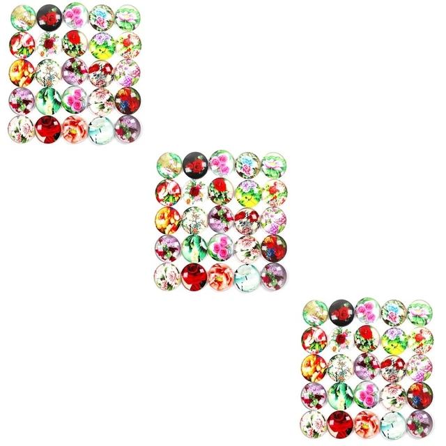 3x Flache Rückseite Perlen Chakra Perlen Flache Rückseite Tasten