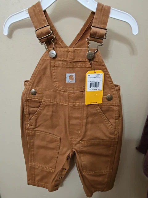 NWT Baby Infant Size 3 Month Carhartt Baby Bib Overall Carhartt  Brown OX8609
