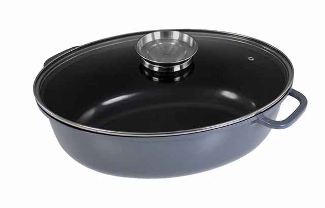 Kopf XXL Bräter Colima, Aluguss, 7,7 Liter, Glasdeckel mit Aromaknopf, Induktion 2