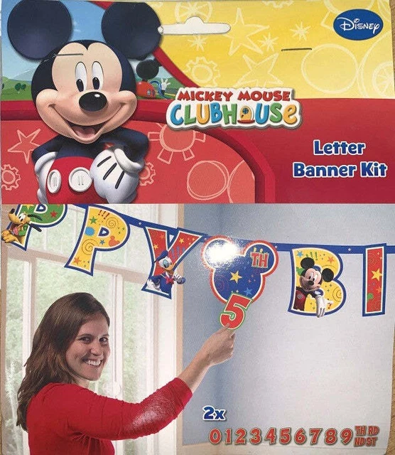 Mouselette 2 DISNEY MICKEY MOUSE Clubhouse Happy Birthday Letter Banner Kit 1.6m £3. ...
