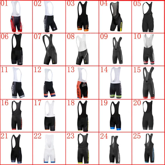 Mens Cycling Bib Shorts Breathable Gel Padded Bicycle Tights Racing Bike Pants