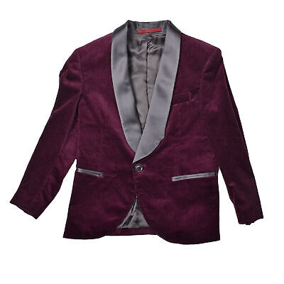 Brunello Cucinelli Boy's 100% Cotton Maroon Corduroy Tuxedo Jacket - Kids 4-12+