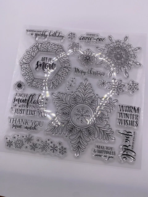 Christmas Rubber Stamp (No Block) Scrapbook Card Making Snowflake Affirmations 2